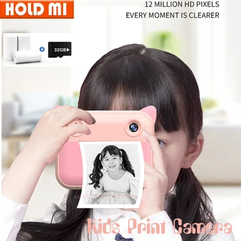 Camara digital y de papel Cámara de impresión instantánea para niños, cámara Digital HD de 1080P con papel fotográfico, cámara de juguete para regalo de cumpleaños