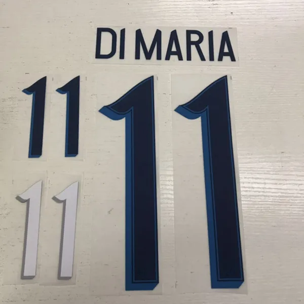 /20 Аргентина Месси BATISTUTA Dybala MASCHERANO DI MARIA AGUERO печать nameset футбольный номер штамповка патч значок - Цвет: DI MARIA