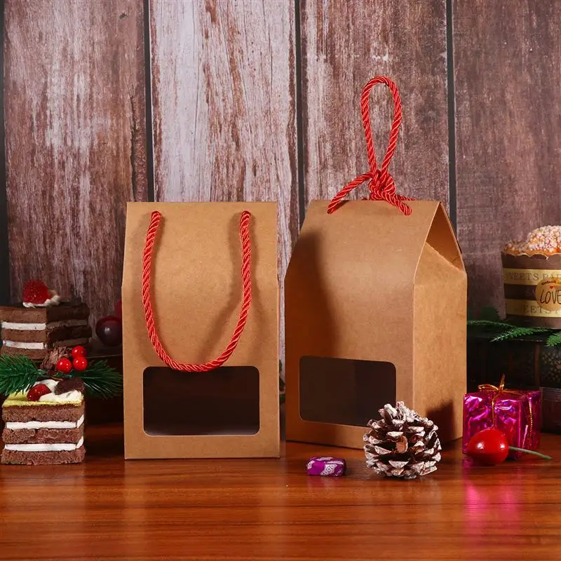 

10pcs Kraft Gift Box Candy Boxes Snack Boxes For Candy Cake Jewelry Wedding Gift Party Folding Packing Boxes With Rope
