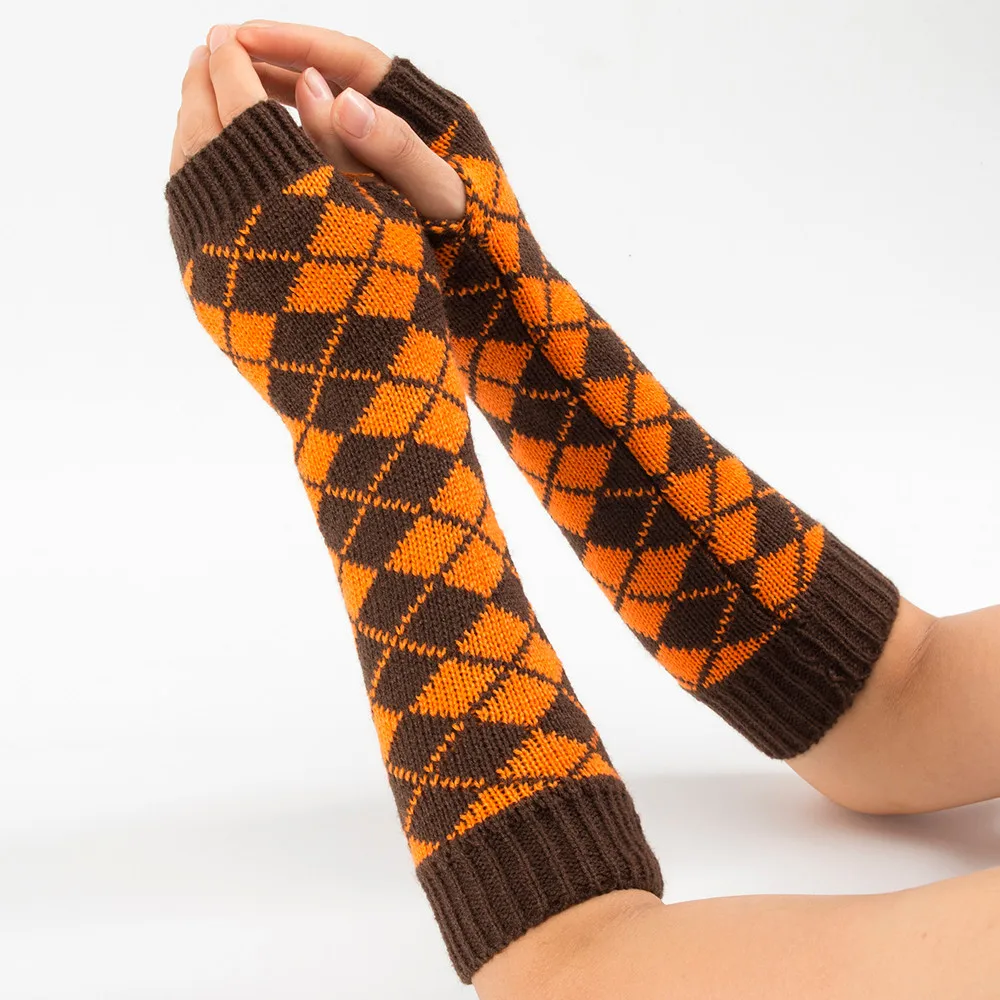 NEW arrival Fashion Wrist Warmer Winter Knitted Long Fingerless Gloves for Women Mittens High Quality 10.22