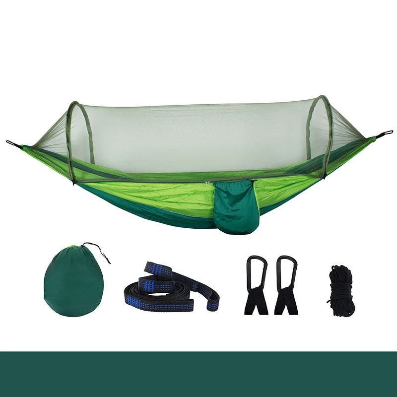Dark green green G Гамак, быстрооткрывающаяся москитная сетка, камуфляжный, для путешествий, для сна, для взрослых, для кемпинга, для улицы, портативный, садовый, качели, гамак, палатка - Цвет: Dark green green G