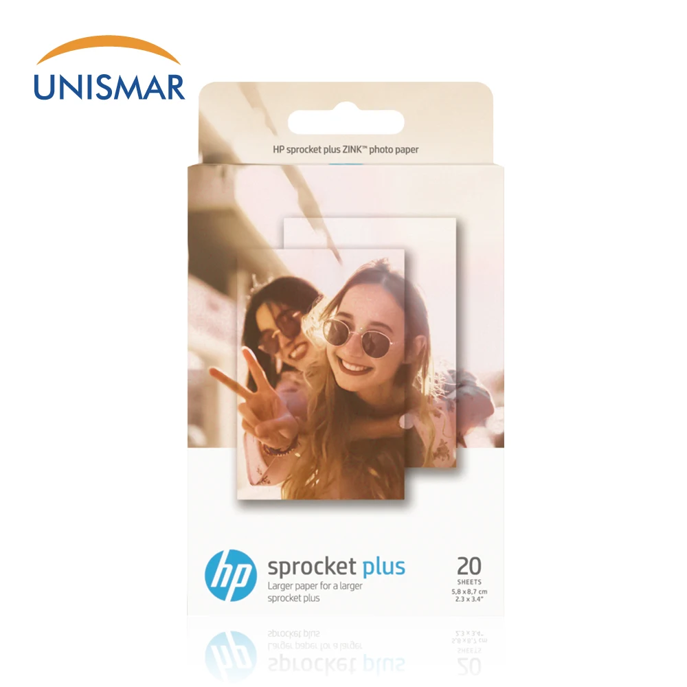 

Unismar 20 Sheet for HP Sprocket Plus Photo Paper Printer 2.3*3.4" Sticky-Backed ZINK Photo Print Photograph Paper 5.8*8.7cm