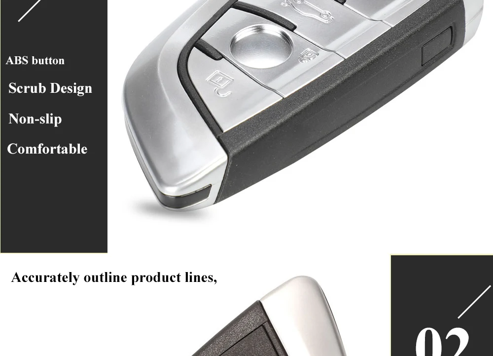 Keyforkess Smart 3/4 pulsanti 433MHz PCF7953P telecomando per auto Keyless Entry fob per BMW F FEM CAS4 CAS4 5 7 serie X5 X6 PCB nero - H04392d73e9674f8c84490d1b140bad82P