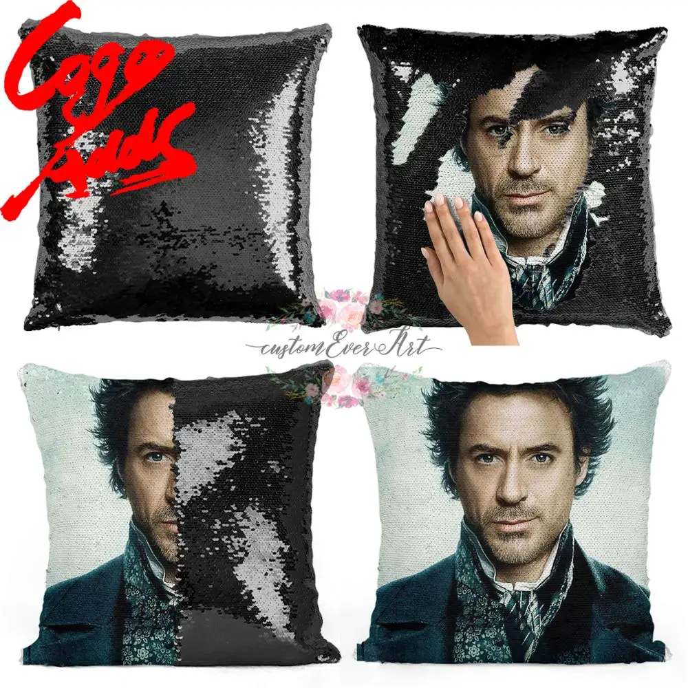 

Robert Downey Jr sequin pillow | sequin Pillowcase | Two color pillow | gift for her | gift for him | pillow | magic pillow