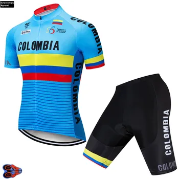 

TEAM 2019 COLOMBIA Blue CYCLING JERSEY 9D Bike Shorts Set Ropa Ciclismo Mens Summer Quick Dry Pro Bicycle Maillot Pants Clothing