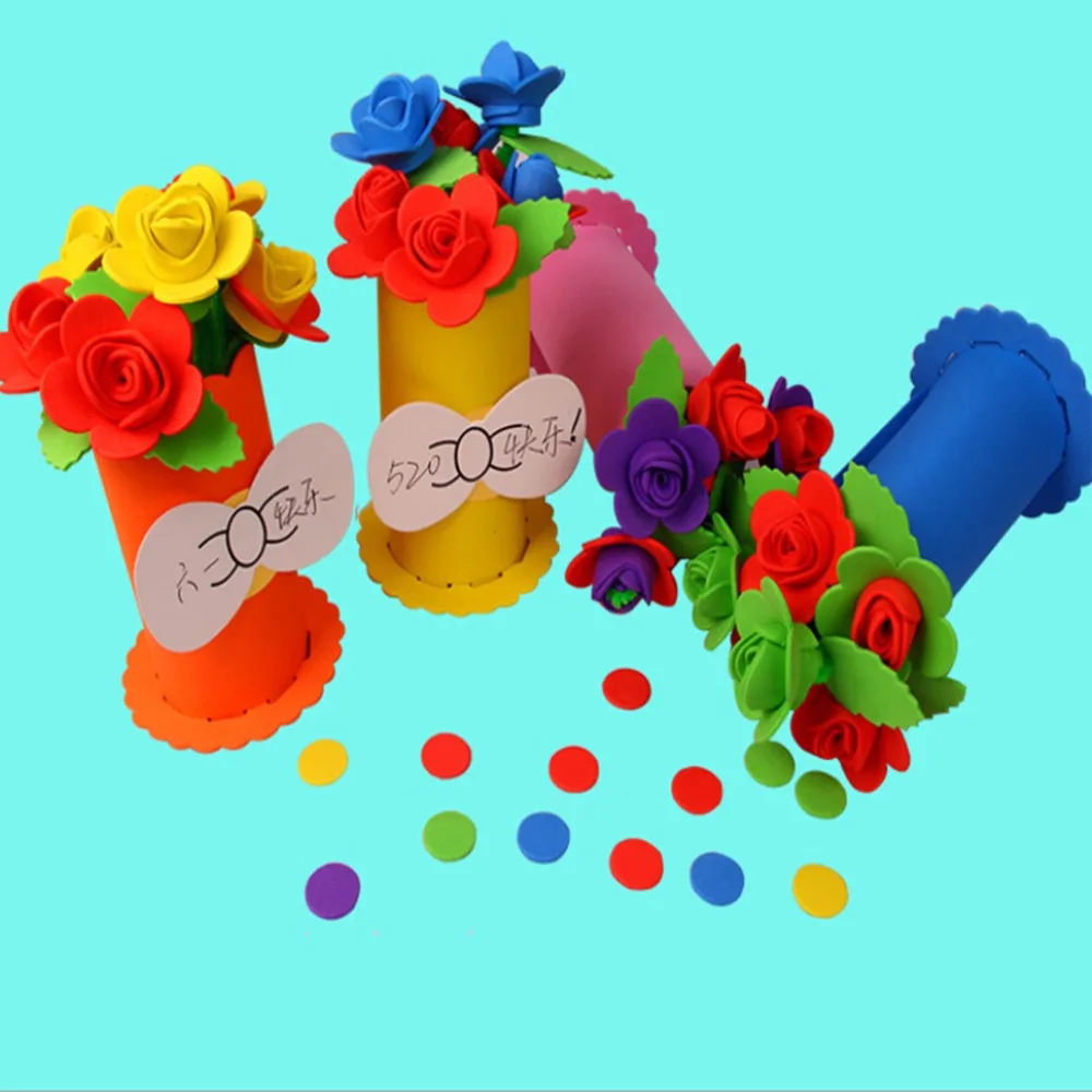 Стиль EVA пена ремесло DIY цветочный горшок наборы для детей девочек 3-6 лет детский сад творческие развивающие игрушки для девочек