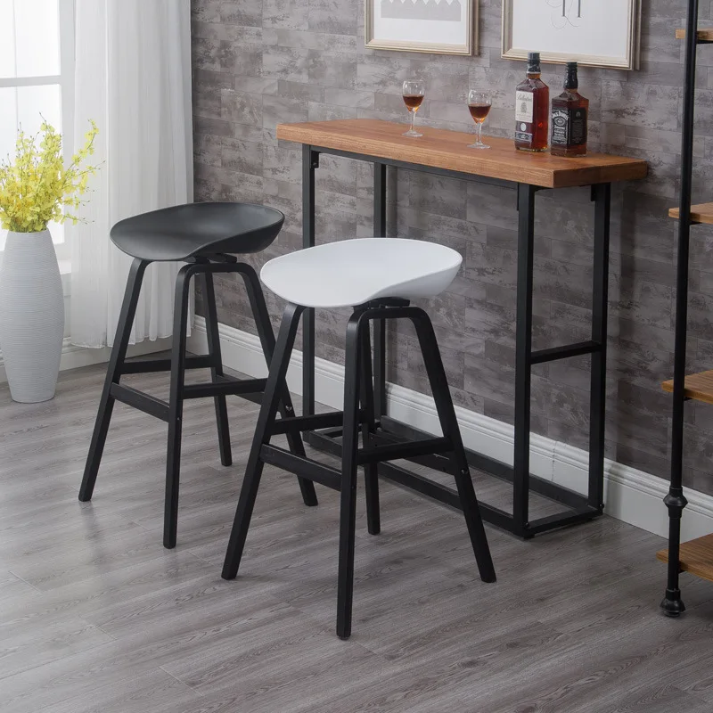 

Simple Northern European-Style Bar Stool Bar Chair High Stool Bar Stool Solid Wood Bar Stool Cashier Desk Chair Bar Customizable
