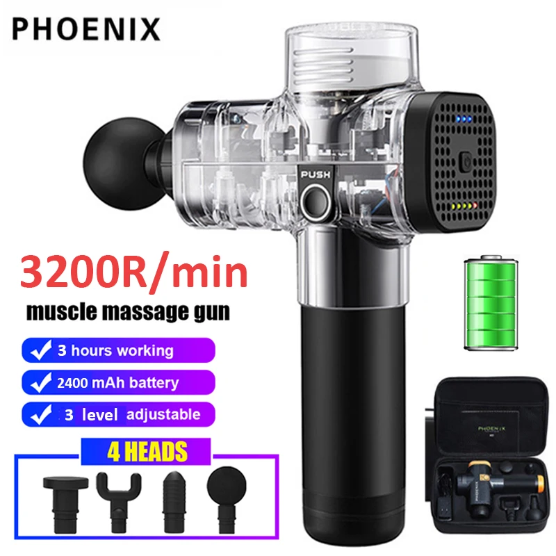 Пистолет для массажа мышц Phoenix A2 вибрационная ГЛУБОКАЯ ТЕРАПИЯ релаксация