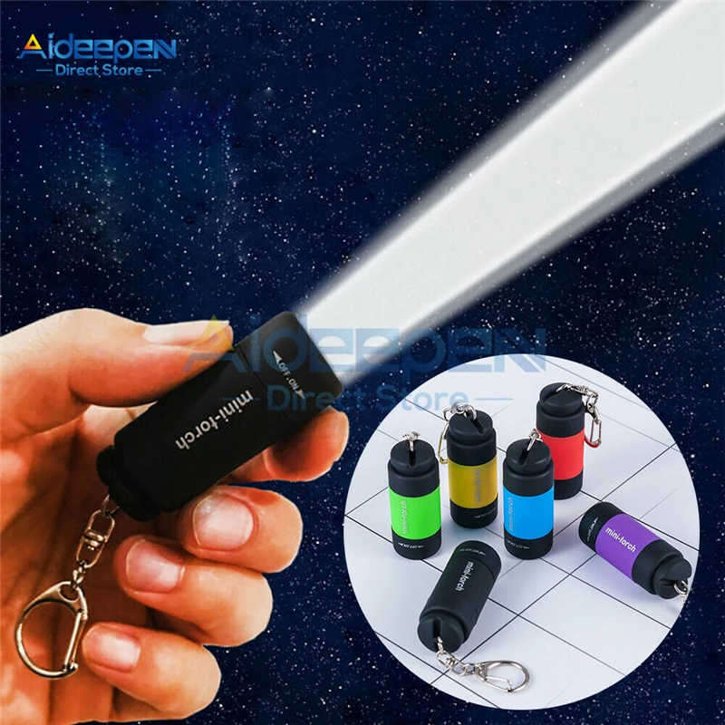 Mini torcia a LED portachiavi torcia portatile all'aperto batteria  integrata impermeabile torce da campeggio ricaricabili USB - AliExpress