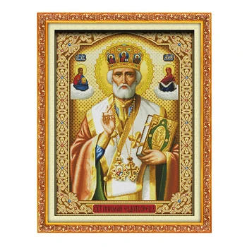 

JoySunday Pope Cross Stitch Kits Church Decoration Embroidery Needlework 11CT 14CT Cross Stitch Canvas Embroidery Paintings Sets