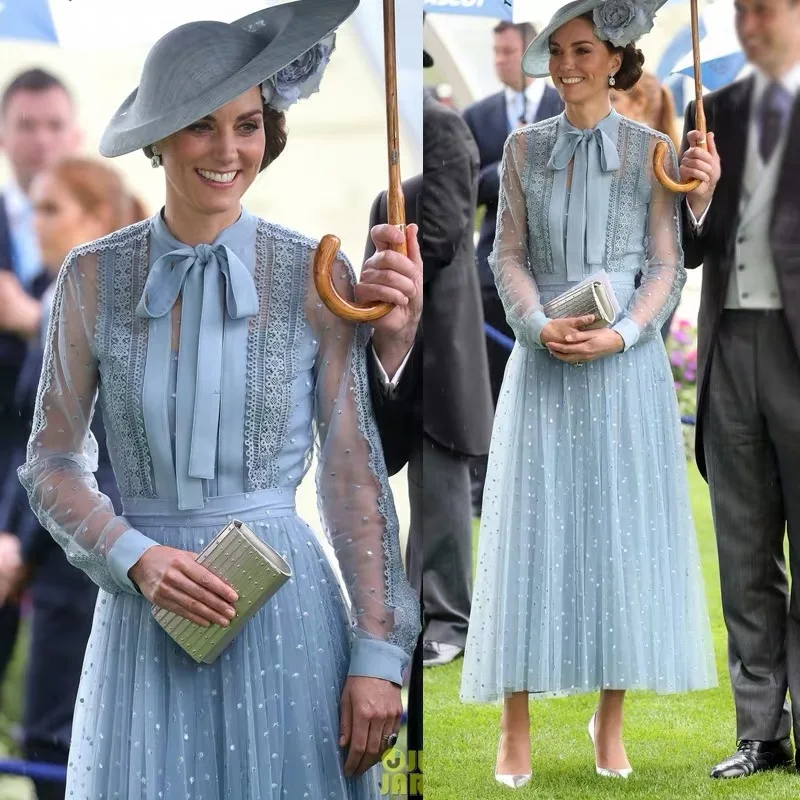 Женские вечерние платья Kate Middleton винтажные элегантные с длинным рукавом и