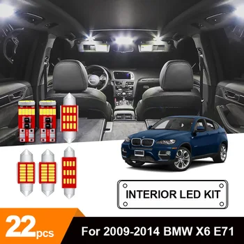 

22pcs White Bulb LED Car Light Interior Kit For 2009-2014 BMW X6 E71 Map Dome Trunk Glove Box Lamp