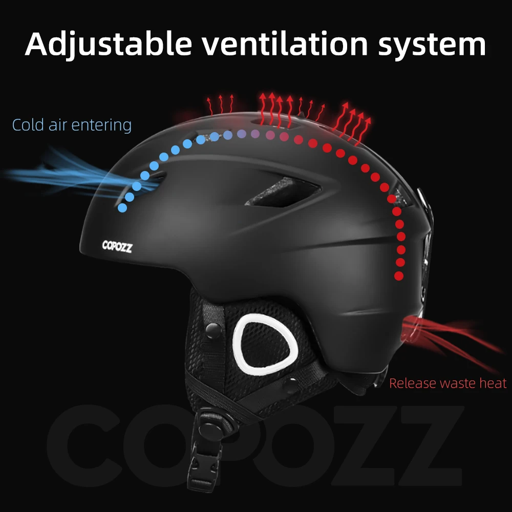 Copozz Men Women ski helmet Half-coverage Snowboard Moto snowmobile Safety Snow Helmet Winter Warm Helmet For Adult and Kids 3