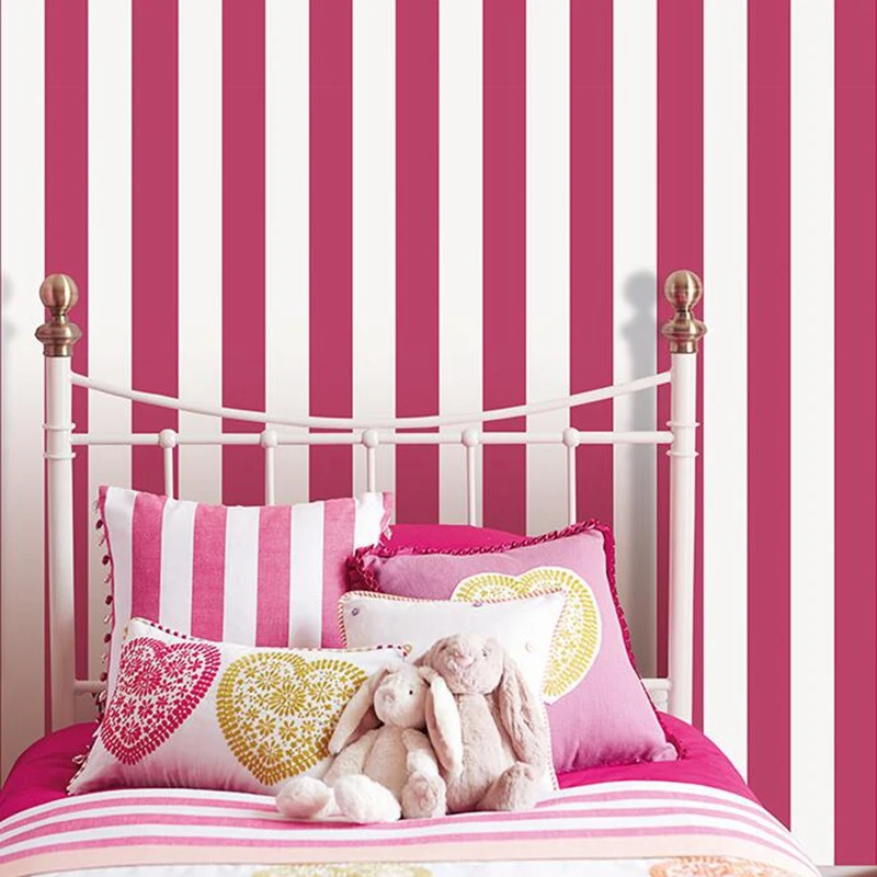 Us 19 95 43 Off Simple Vertical Stripes Wallpapers Blue And White Classic Wall Paper Pink And White Pvc Bedroom Home Decoration In Wallpapers From