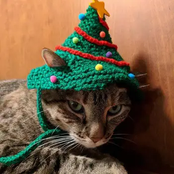 

Funny Handmade Christmas Tree Shape Knitting Hat Costume for Party Cosplay