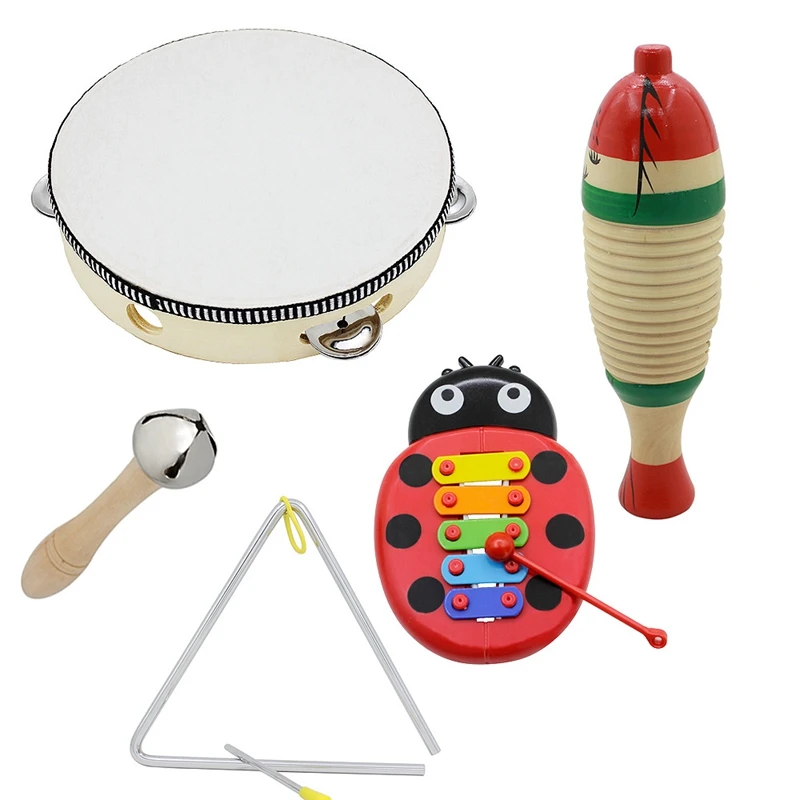  5 Set Orff Musical Instruments Set Children Early Childhood Music Percussion Toy Combination Kinder - 4000453863832