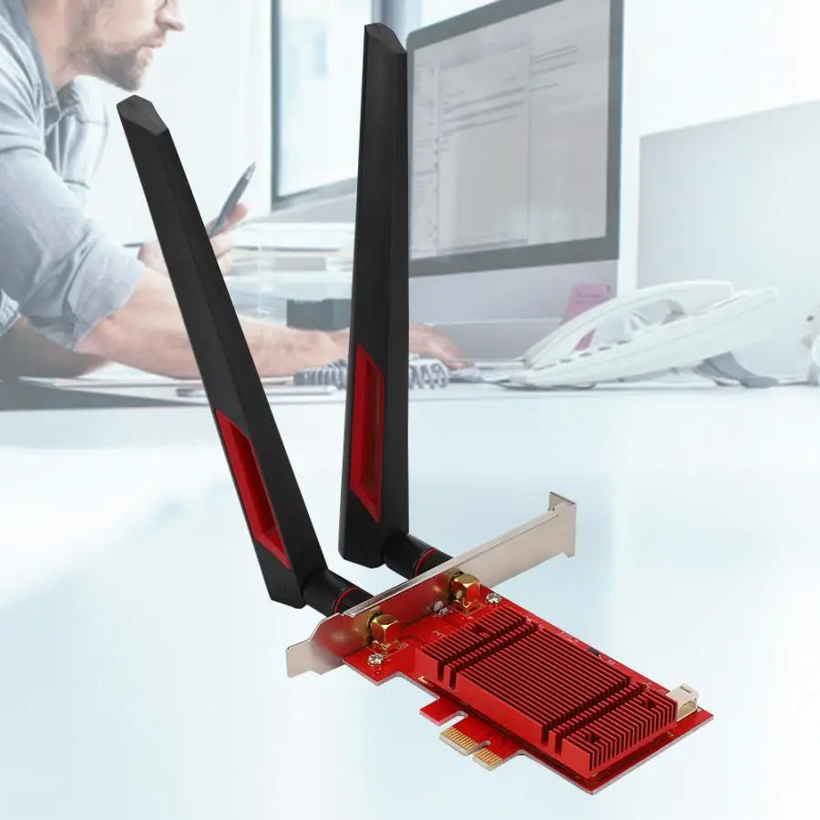 Для intel AX200 Bluetooth 5,0 PCI-E настольная беспроводная сетевая карта с 8DBi антенна Сеть карта