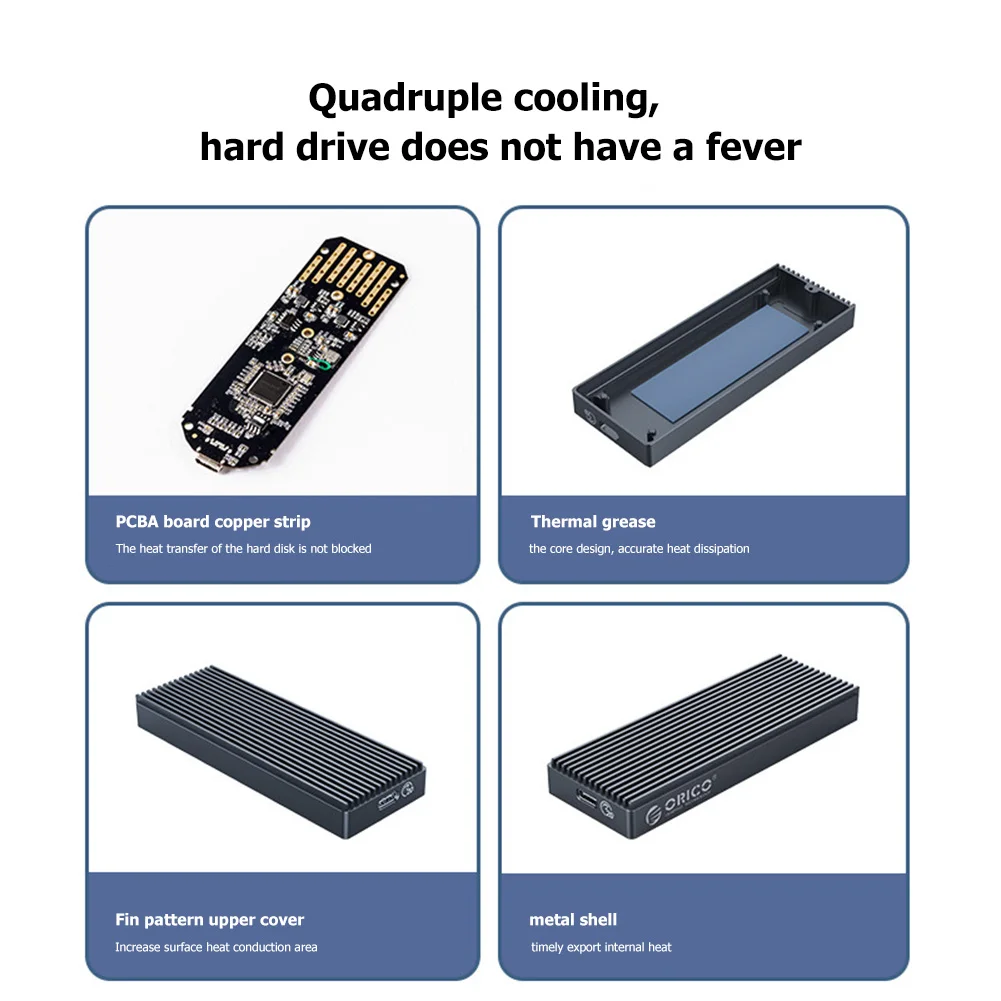 alumínio para m.2 nvme m chave de estado sólido caixa ssd