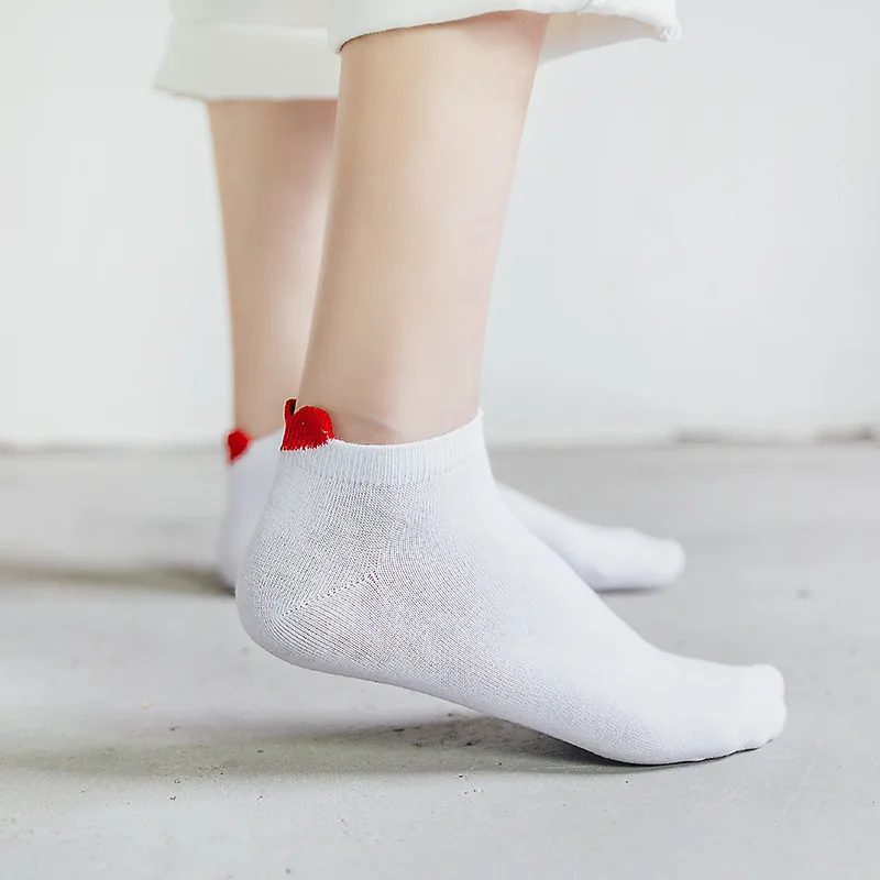 5 Pairs Harajuku Red Heart Cotton Women Socks Casual Boat 3D Sox Cartoon Nolvety Cute Invisible Slippers Girl Gift Ankle Kawaii 5 Pairs Harajuku Red Heart Cotton Women Socks Casual Boat 3D Sox Cartoon Nolvety Cute Invisible Slippers Girl Gift Ankle Kawaii