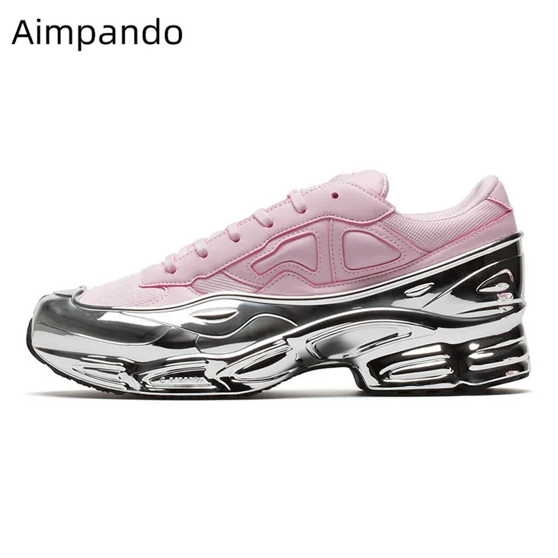 

Chunky Platform Sneakers Women Silver Thick Bottom Shoes Chic Cross Tied Height Increase Casual Flats Genuine Leather Sneakers