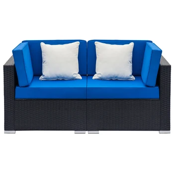 

2pcs Home Indoor or Outdoor Sectional Sofa Manual Weaving Rattan Sofa Patio Furniture Sets