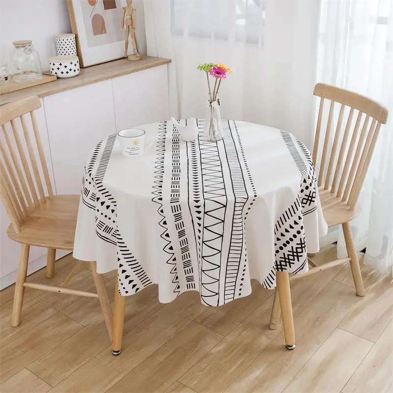 

Dust-free Tablecloth Calico Printed Waterproof Circular National style Bohemian style Simplicity Appliance Coffee table