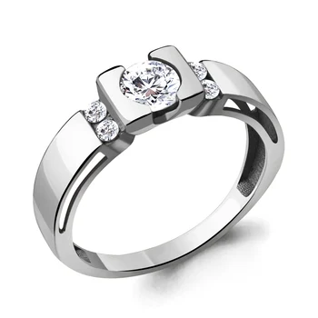 

AQUAMARINE ring with cubic swarovski, Silver 925