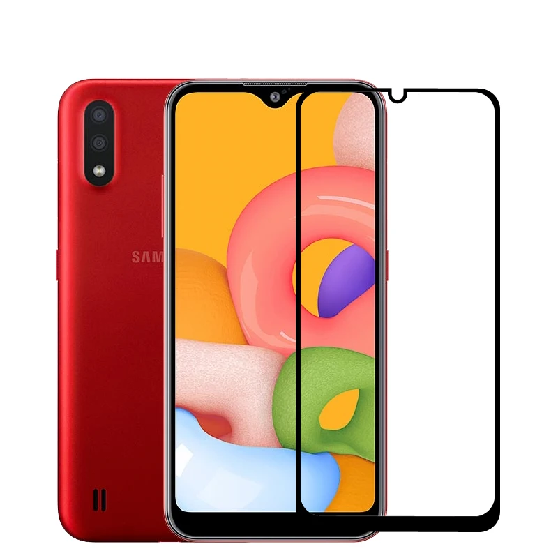 Закаленное стекло 2 в 1 для Samsung Galaxy A01 защита экрана на A 01 01A A015 пленка 5 7 дюйма