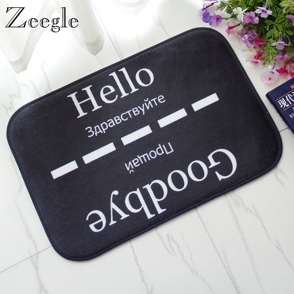 Zeegle Entrance Mat Doormat Anti-slip Floor Mat Flannel Hallway Carpet Kids Room Play Rug Bedside Bedroom Carpet Mat Modern Rug