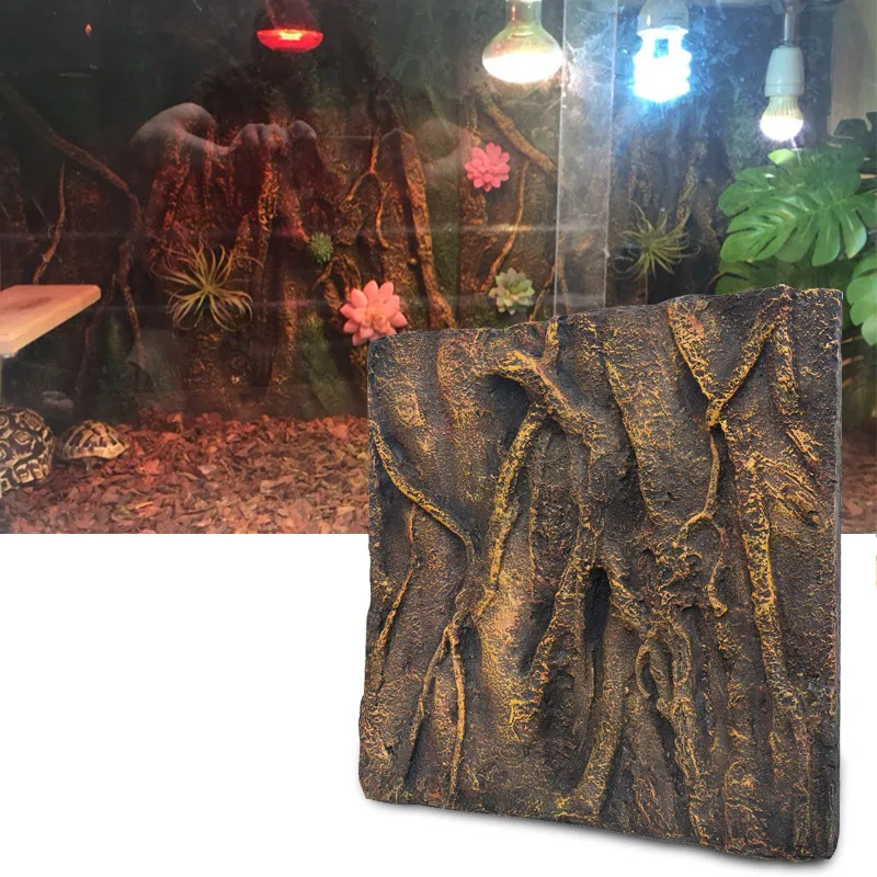 Reptile Box 3D Background Foam Landscaping tree root Pattern Gecko Lizard Tortoise Tarantula Frog Vivarium Terrarium Decoration