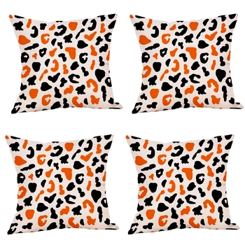 

4pcs/pack Pillowcase Protective Home Office Milk Cow Cushion Bed Chair Living Room Throw Pillow Cover Cotton Linen Bedroom