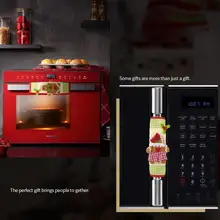 2Pcs Christmas Cartoon Microwave Dishwasher Door Handle Cover Gloves Christmas Decorations for Home Kitchen