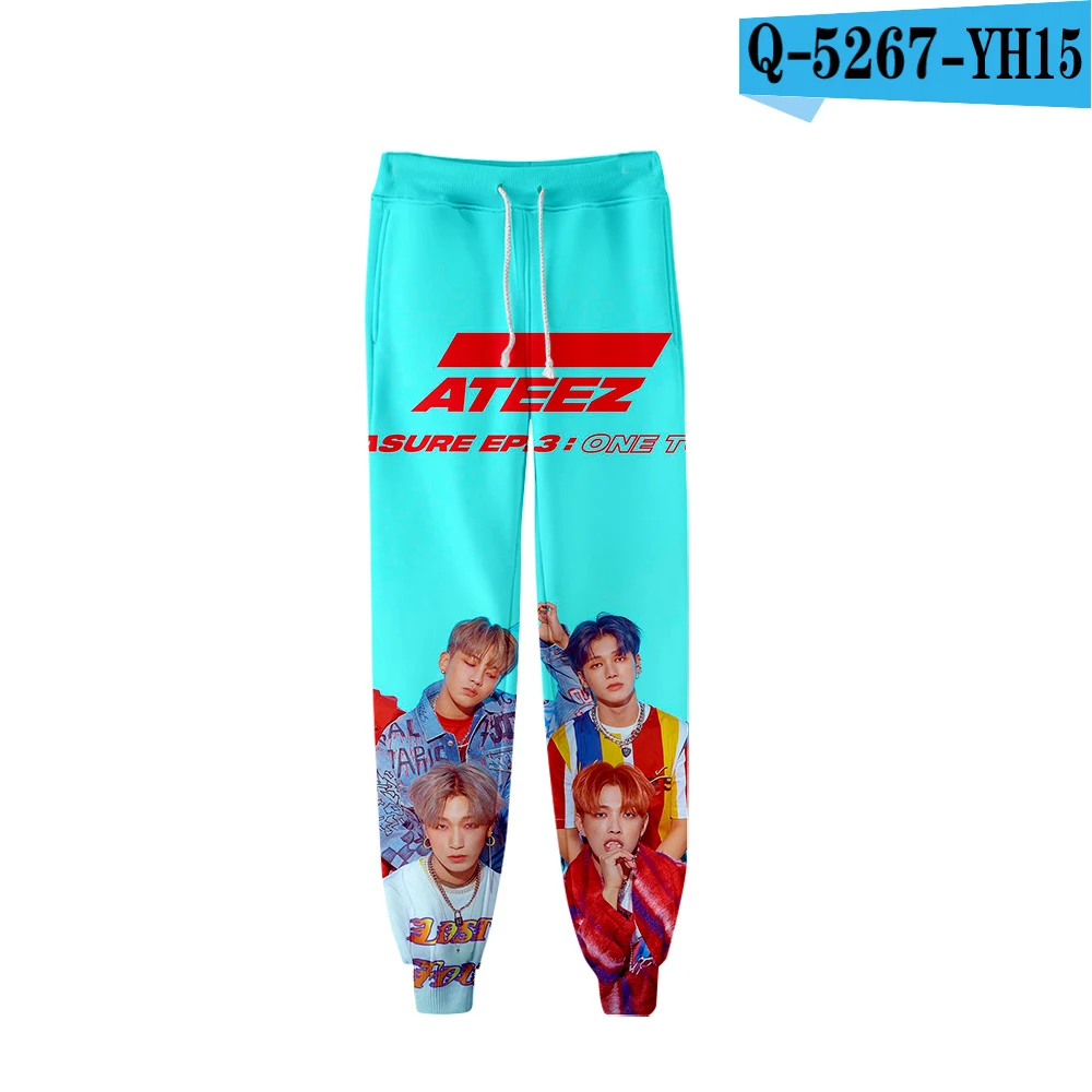 ATEEZ 3D штаны с рисунком высококачественные спортивные штаны лосины популярный тренд удобные повседневные штаны harajuku оригинального дизайна - Цвет: As shown