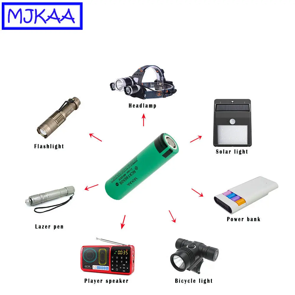 MJKAA 4 шт. защищенный NCR18650B 3400mAh 3,7 V литиевая аккумуляторная батарея для фонарика литий-ионные батареи