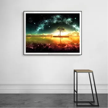 

Round Diamond Painting Cross Stitch Embroidered Home Landscape Tree Painting Full of Diamonds Decorated Home Decor DIY