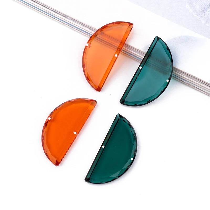 2 шт два отверстия полукруглые полимерные соединители для браслета серьги