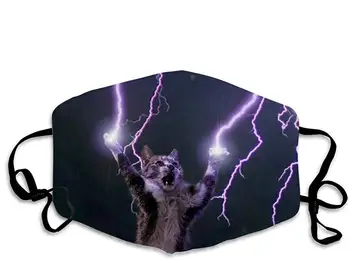 

Dust Mask, Fierces Teeth Face Mask with Adjustable Earloops Breathable Reusable Outdoor Mouth Cover for Adults Kids LightningCat