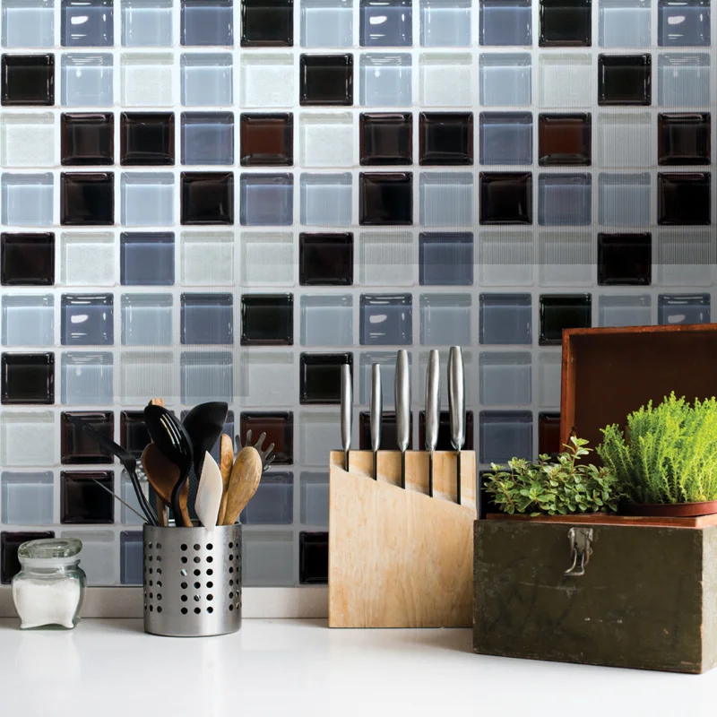 3D Stereo Wall Sticker Tile Self-Adhesive Kitchen Bathroom Decoration Ornament