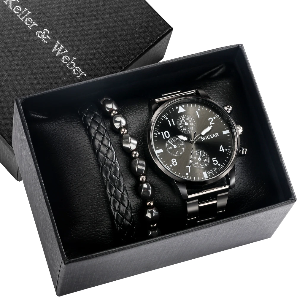 5 pz/set regali di lusso Set per gli uomini orologi da uomo Vintage di  marca superiore fatti a mano Weaver Bead Bangle confezione regalo per  marito fidanzato|Quartz Watches| - AliExpress