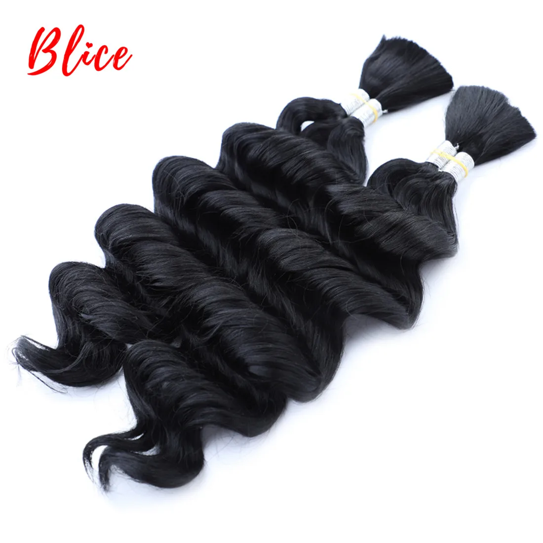 

Blice For Women No Weft Curly Wave Synthetic Hair Bundles 18"-24" 2PCS/Pack Nature Color Bulk Crochet Synthetic Hair Extensions