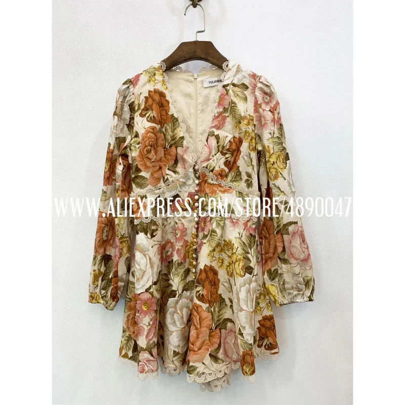 

Woman Deep V-Neck Jumpsuit Jumpsuit Long Sleeve Shorts Jumpsuit Shorts Boho Print Jumpsuit