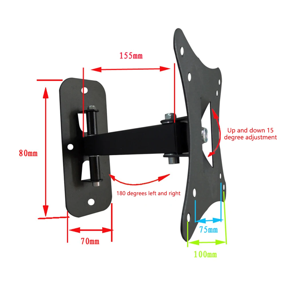 10-26 дюймов ТВ настенный кронштейн домашний светодиодный монитор сверхмощный мощный универсальный плоский экран поворотное крепление на 180 градусов вращающийся регулируемый