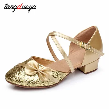 

Latin dance shoes children's Latin dance shoes fashion sequins tango salsa shoes 3cm soft bottom dance shoes girls dance shoes