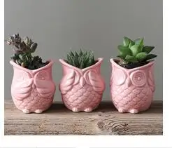 

OWL THREE WISE MEN TABLETOP VASE PLANT POTTED CERAMIC FIGURINE VASES FLOWER POT ORNAMENTS LOVELY ANIMAL CRAFTS STATUE DESK DECOR
