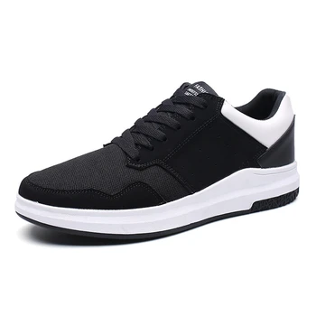 

Mens Sneakers Casual Mesh Leather Shoes Men for summer 2018 Black Sneakers Students Mens Trainers Men's Breathable Boat Shoes