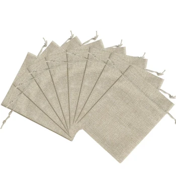 

25PCS Wedding Hessian Burlap Linen Favour Gift Bags Jewelry Drawstring Pouch For Storing Coins Jewelry Cosmetic Jars