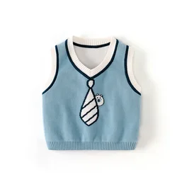 Pull à manches courtes pour bébé garçon et fille, vêtement chaud d'extérieur, avec motif de dessin animé 