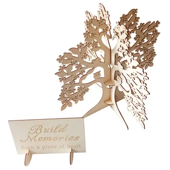 

Wooden Tree Heart Wedding Guest Book Guest Sign Rustic Wedding Guestbook Rustic Centerpieces Mariage Decoration