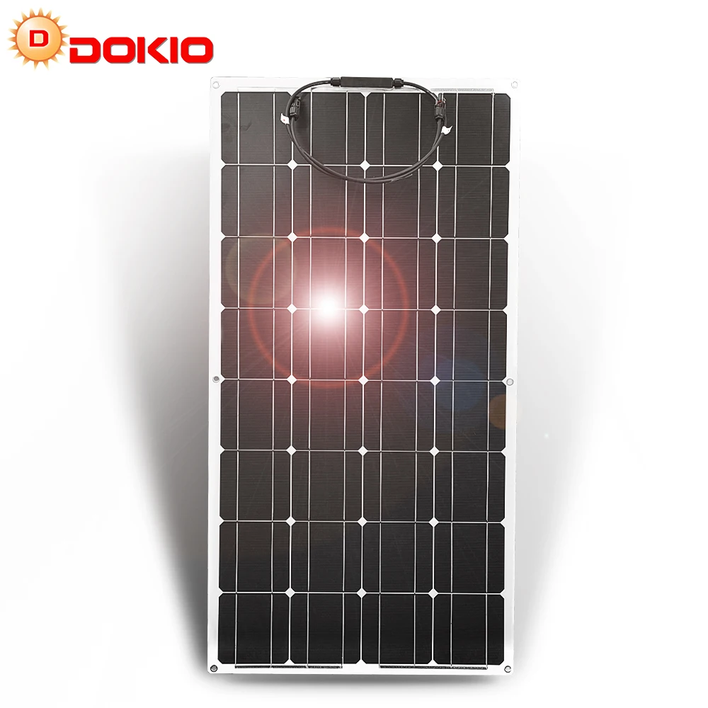 DOKIO 100 Вт Гибкая солнечная панель 12 В монокристаллическая китайская портативная