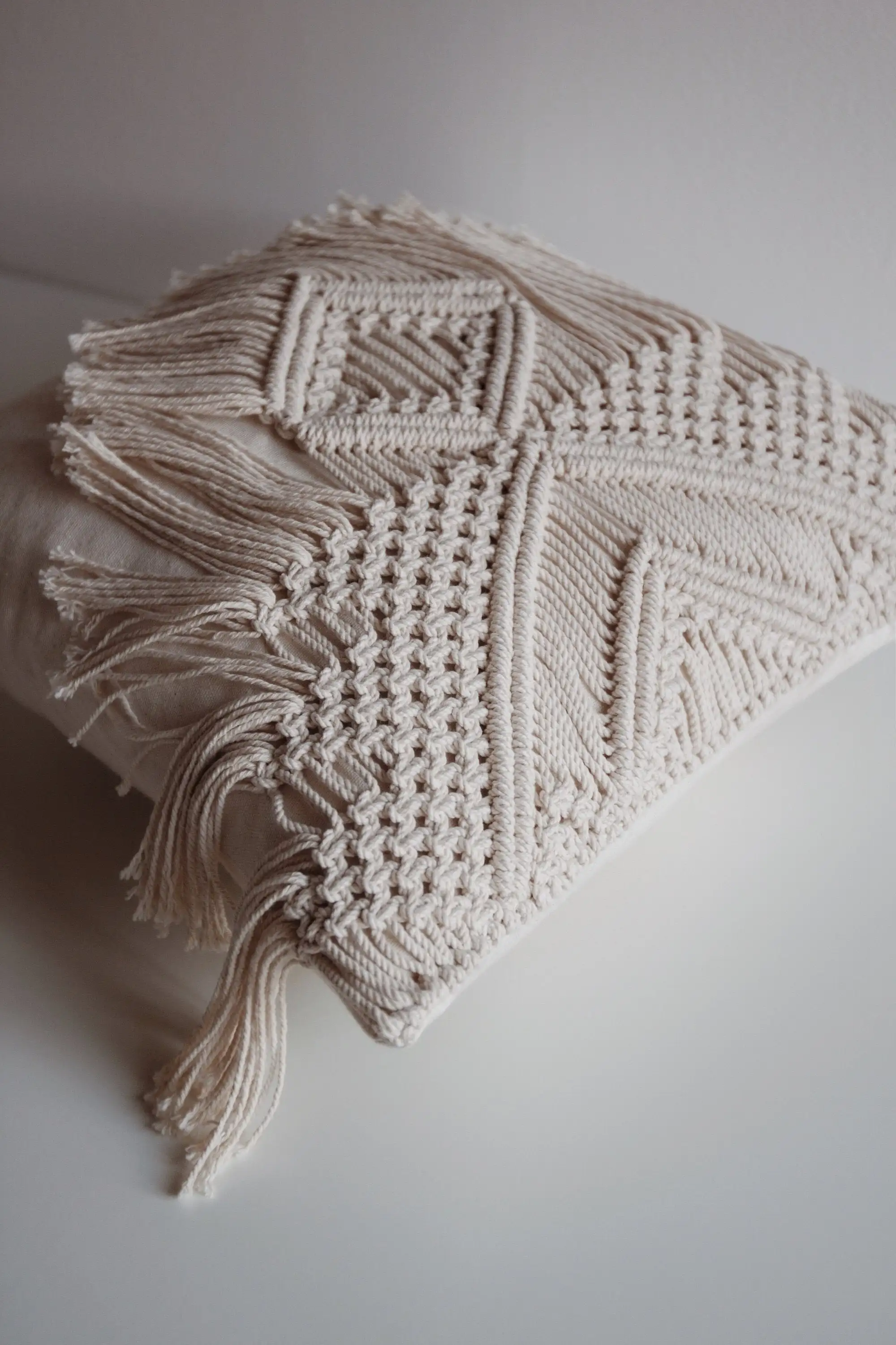Macrame cushion cover Boho pillow cover Handmade macrame cushion cover  Customized size and color